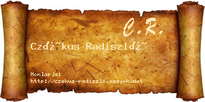 Czékus Radiszló névjegykártya